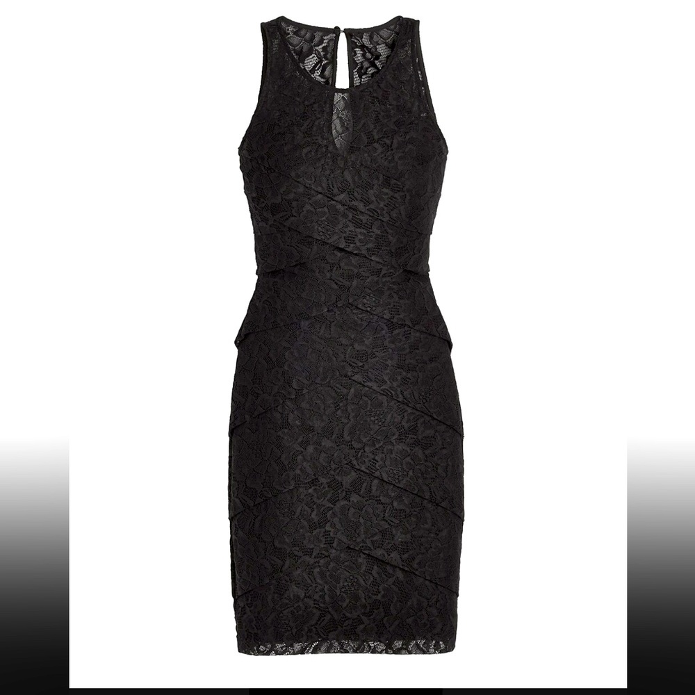 White House Black Market Black Lace Dress Size 6